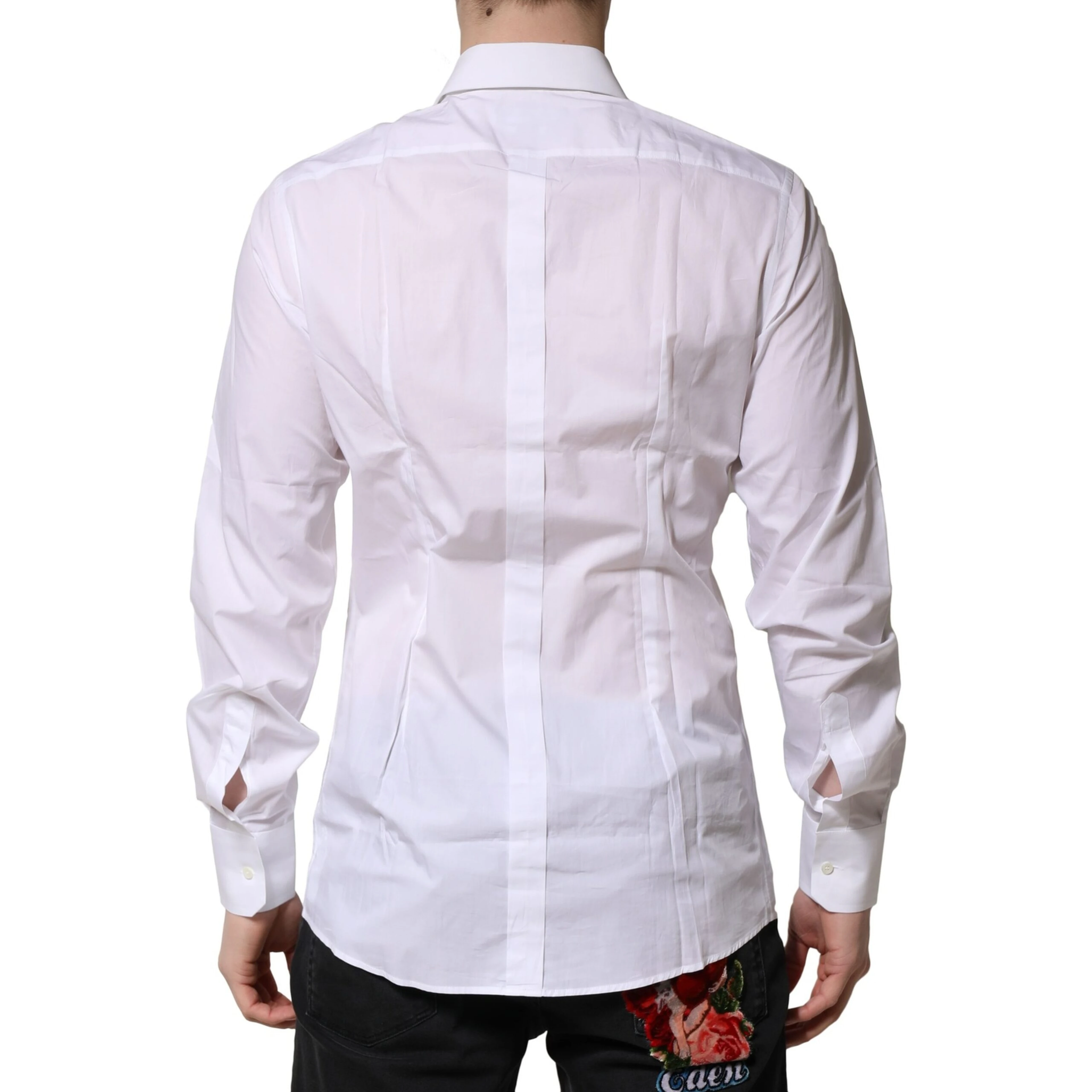 White Cotton Long Sleeves GOLD Formal Shirt