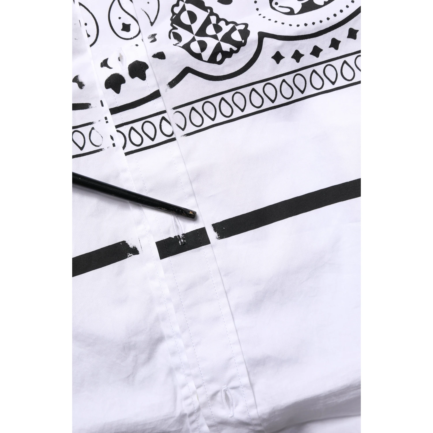 White MARTINI Bandana Print Formal Shirt