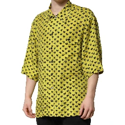 Yellow Heart Short Sleeves Men Casual Shirt