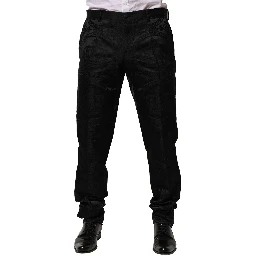 Black Cotton DG Crown Dress Pants