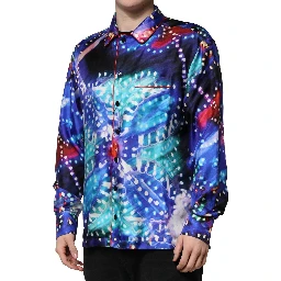 Multicolor Printed Silk Lounge Casual Shirt