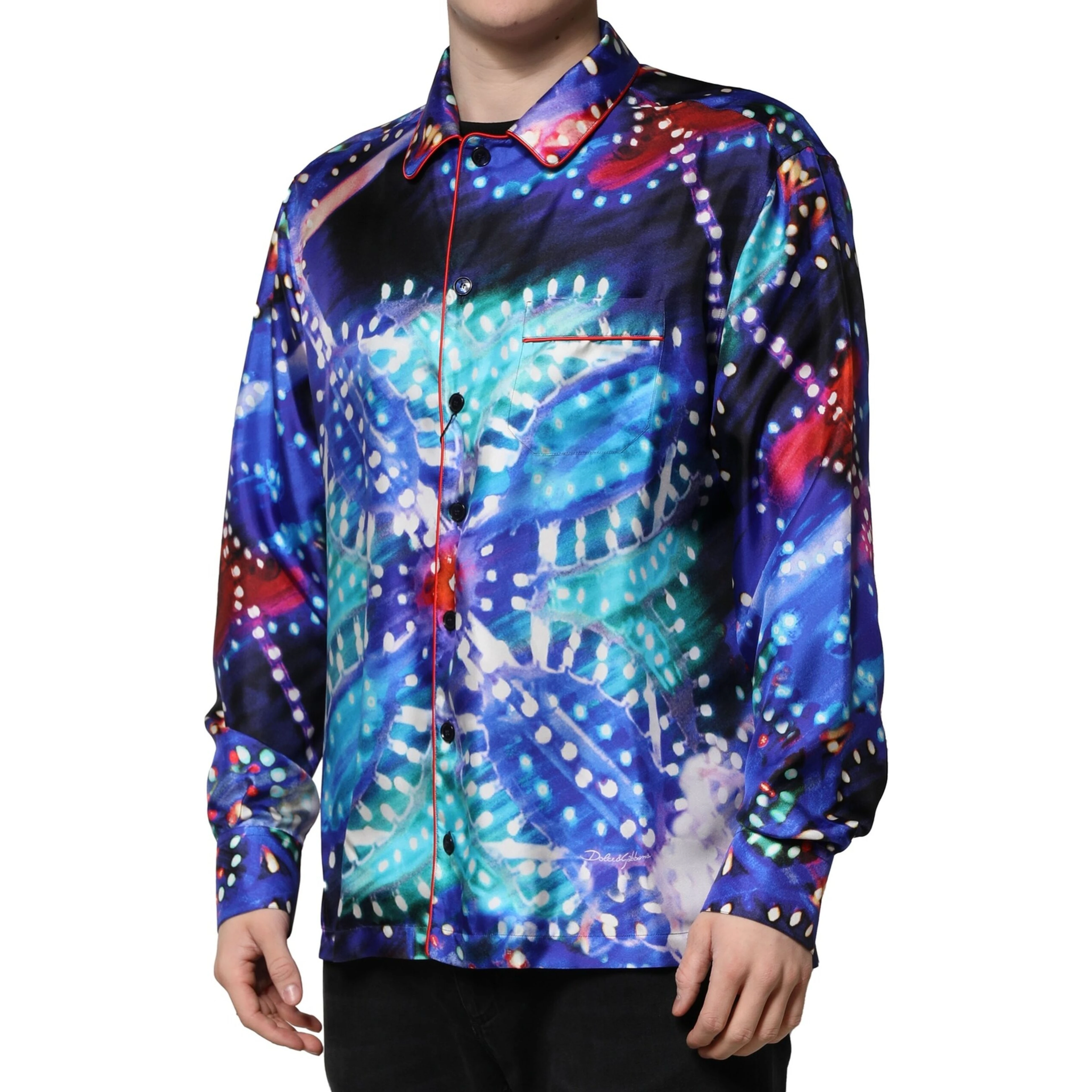 Multicolor Printed Silk Lounge Casual Shirt