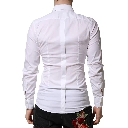 White GOLD Long Sleeves Men Dress Formal Shirt