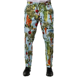 Multicolor Cotton Tapered Men Pants