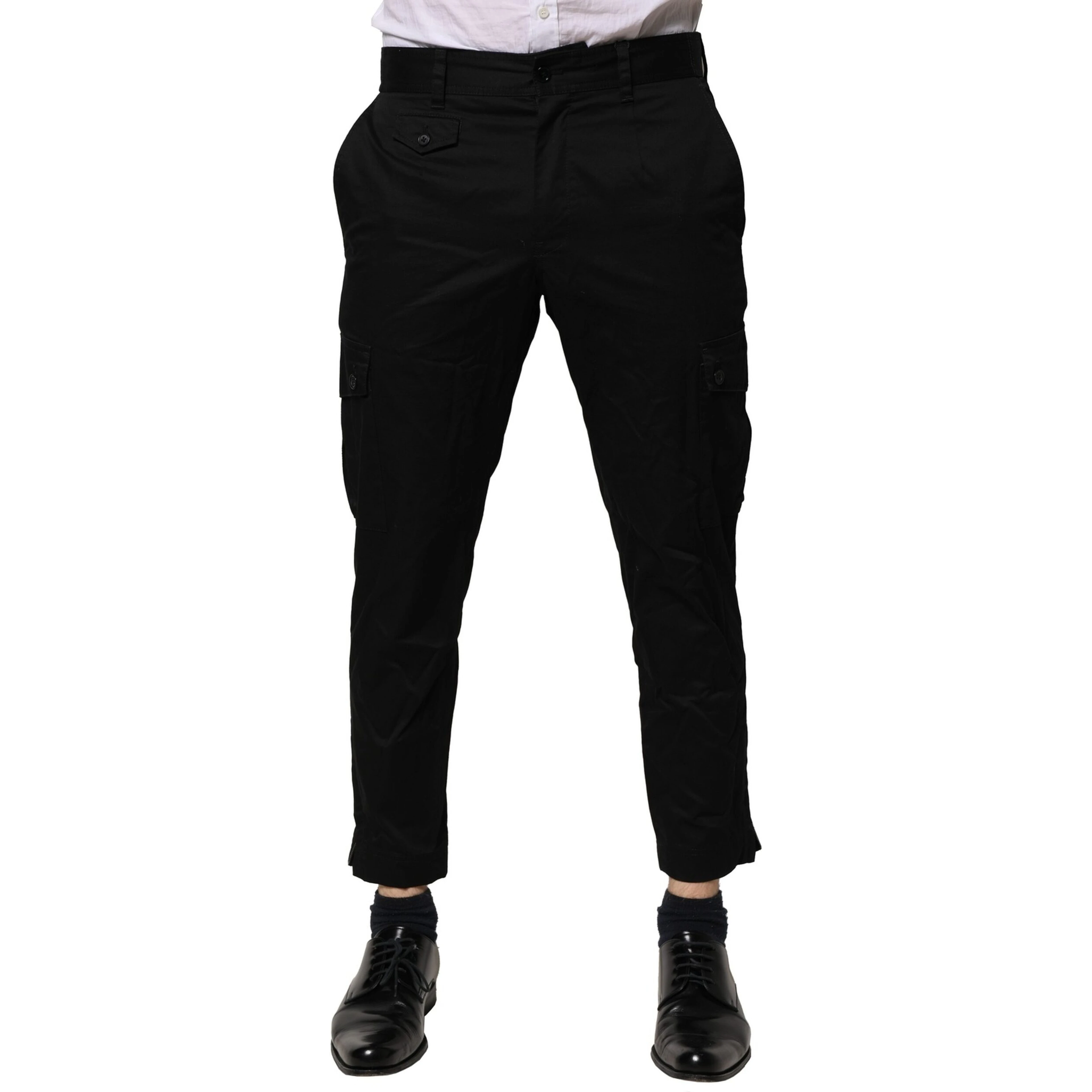 Black Cotton Dress Slim Formal Pants