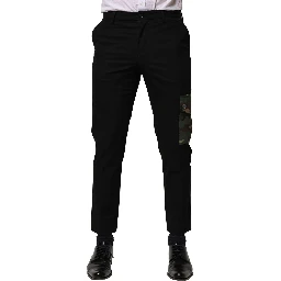 Black Cotton Cargo Dress Men Pants