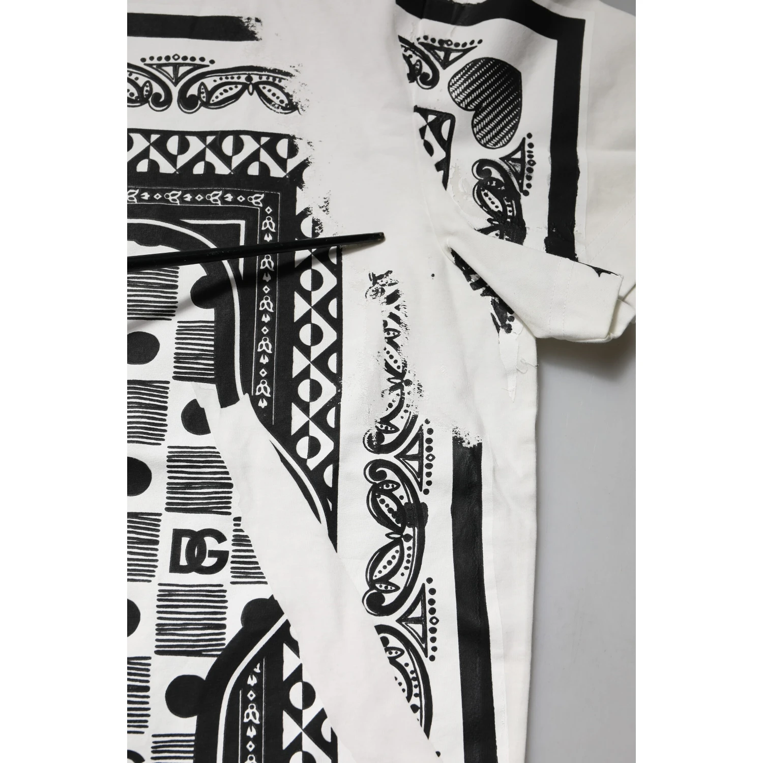 White Bandana Cotton Men Crew Neck T-shirt
