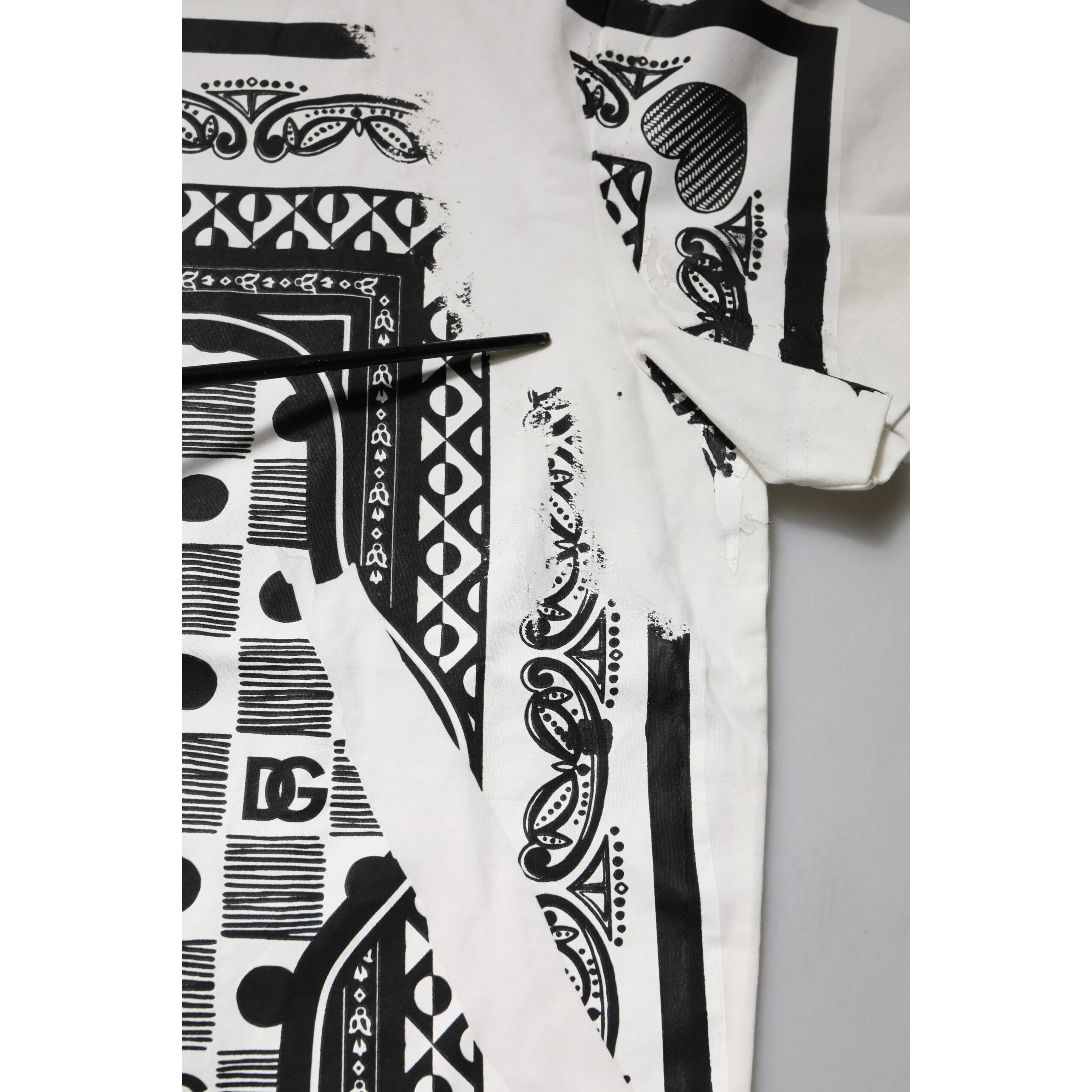 White Bandana Cotton Men Crew Neck T-shirt