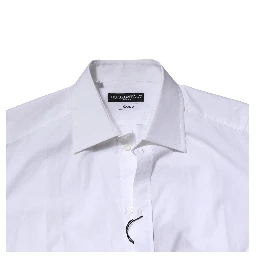 White Cotton Long Sleeves GOLD Formal Shirt