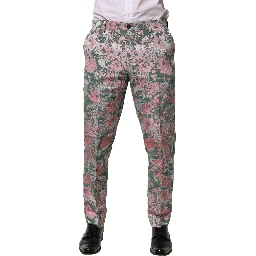 Multicolor Floral Jacquard Pants