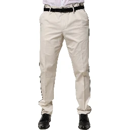 White Cotton Dress Slim Formal Pants