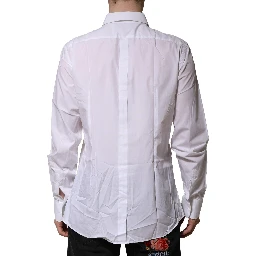White Bib Cotton Poplin GOLD Formal Shirt