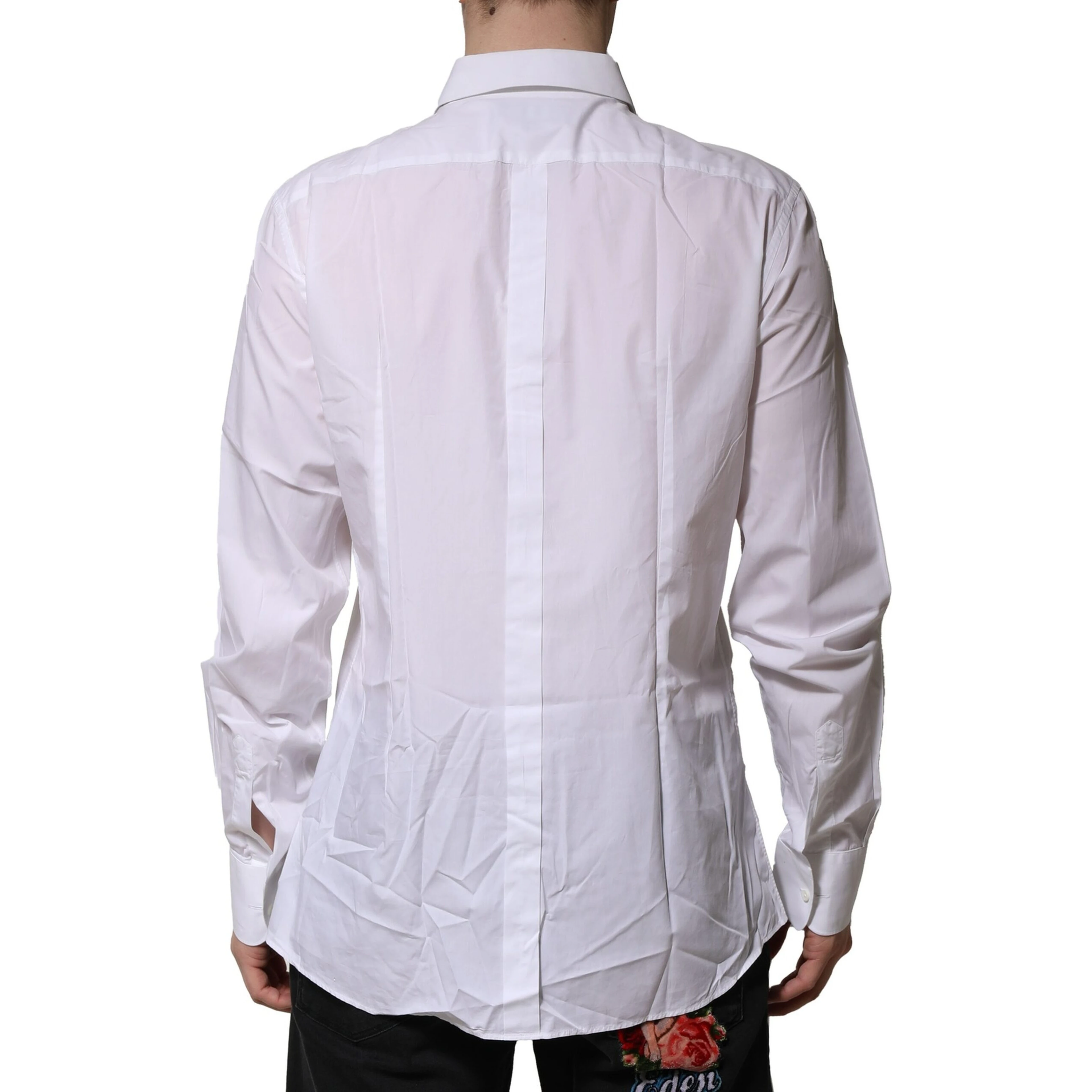 White Bib Cotton Poplin GOLD Formal Shirt