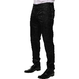 Black Cotton DG Crown Dress Pants
