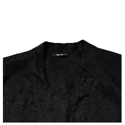 Black Linen Long Sleeves Men Casual Shirt