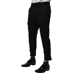 Black Cotton Dress Slim Formal Pants