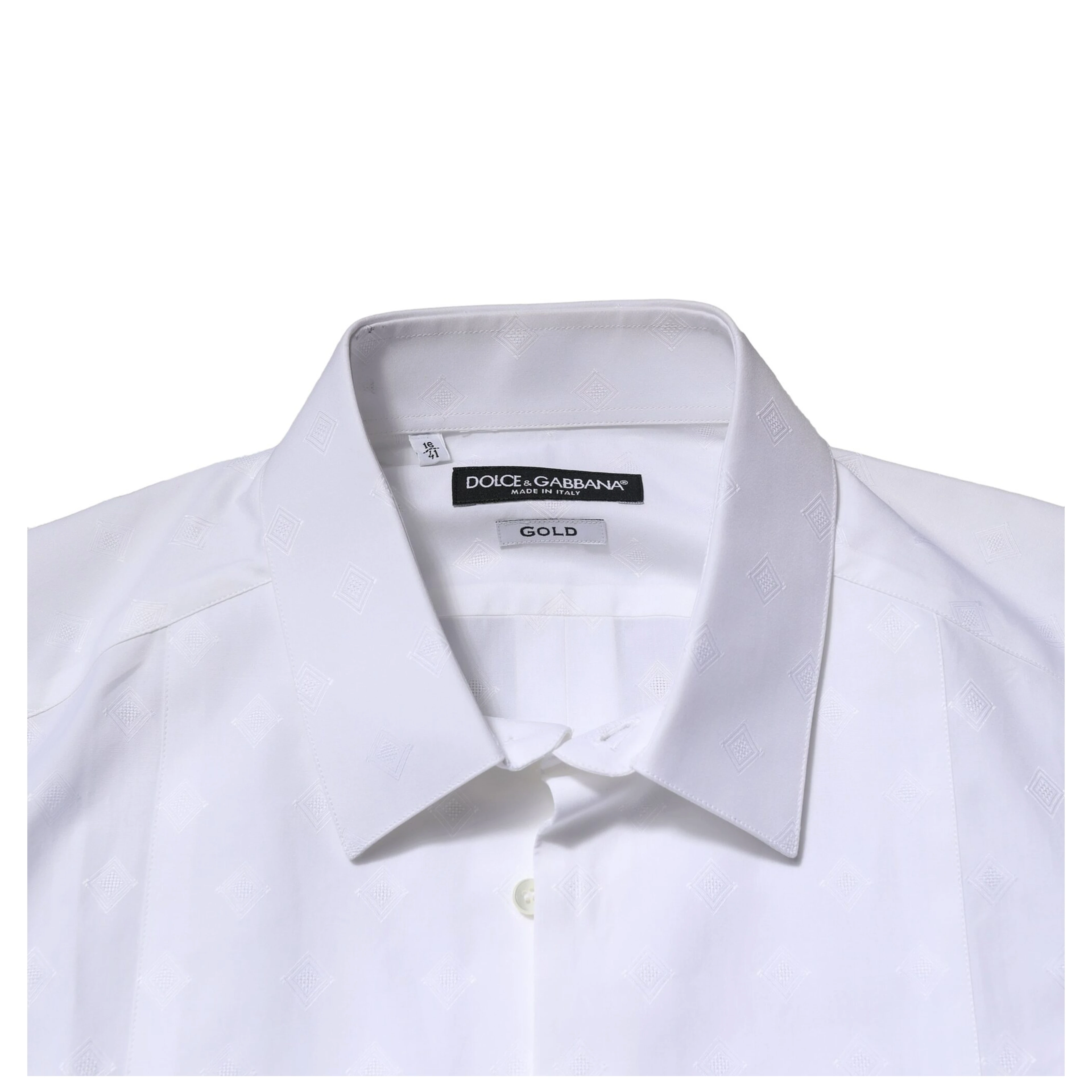 White Bib Cotton Poplin GOLD Formal Shirt