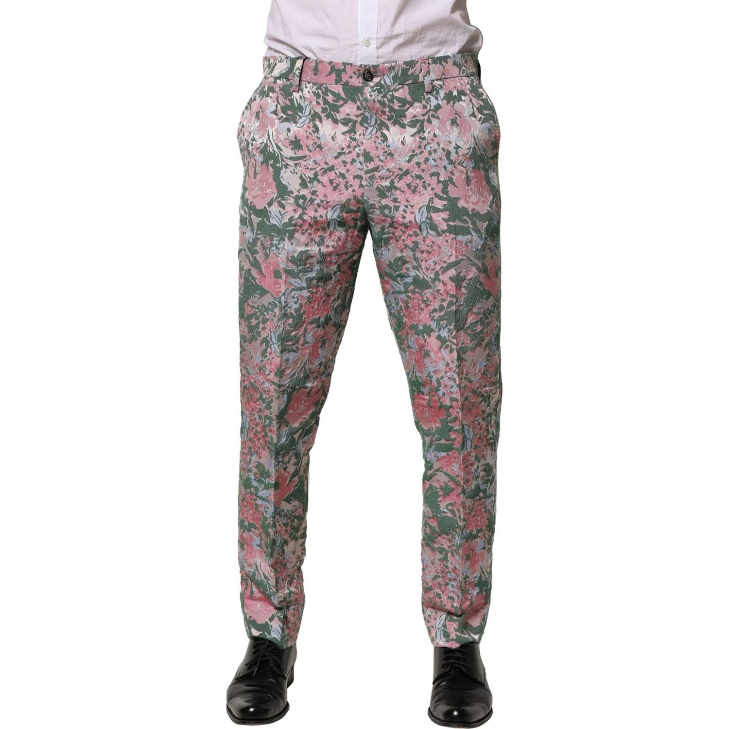 Multicolor Floral Jacquard Pants