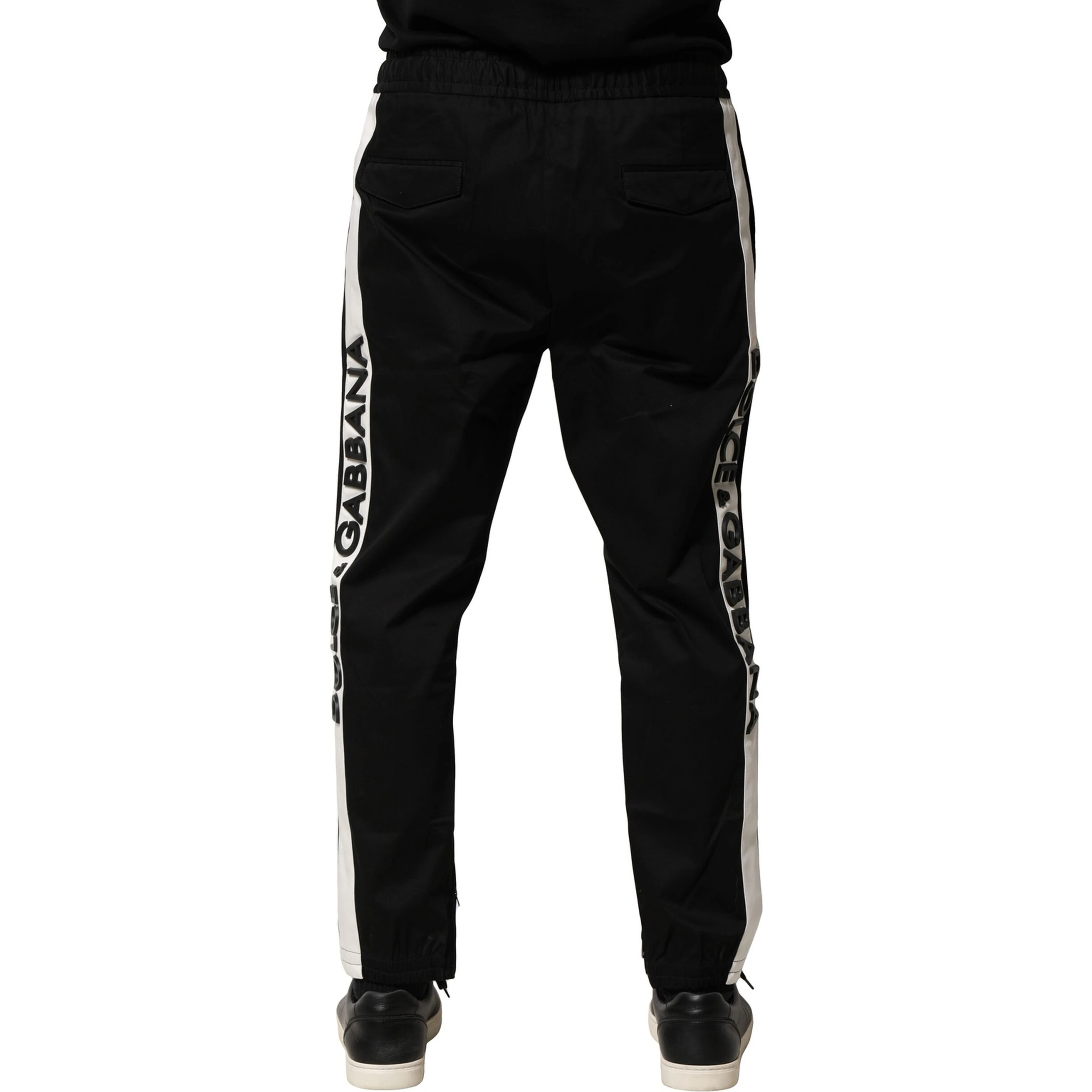 Black Cotton Mid Waist Jogger Pants