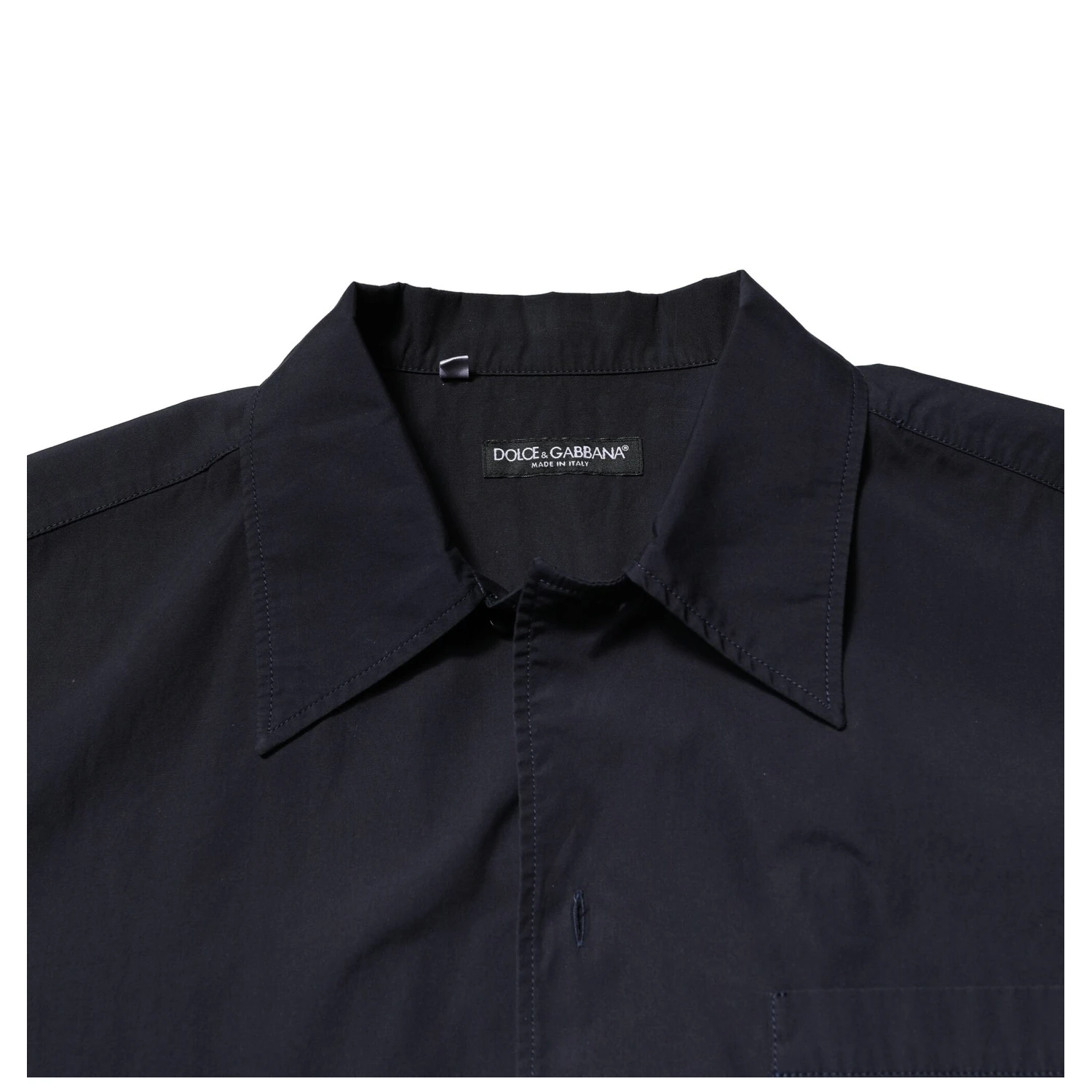 Dark Blue Cotton Short Sleeves Casual Shirt