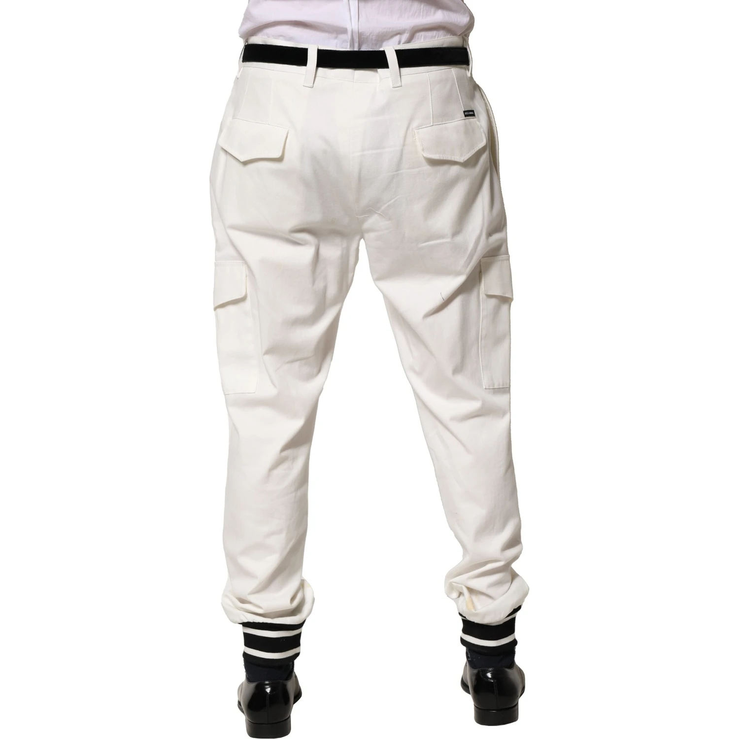 White Cotton Cargo Jogger Men Pants