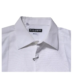 White Bib Cotton Poplin GOLD Formal Shirt