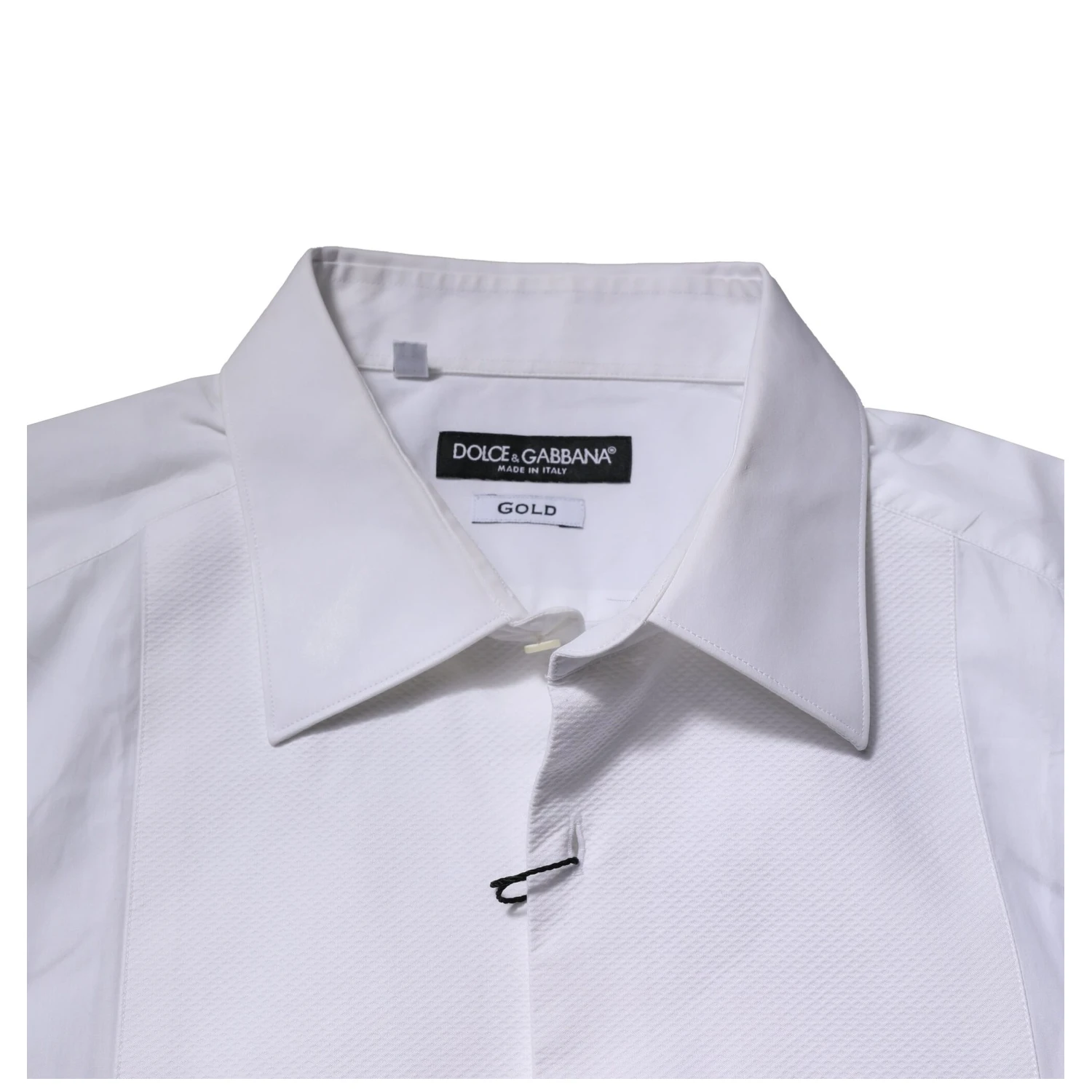 White Bib Cotton Poplin GOLD Formal Shirt
