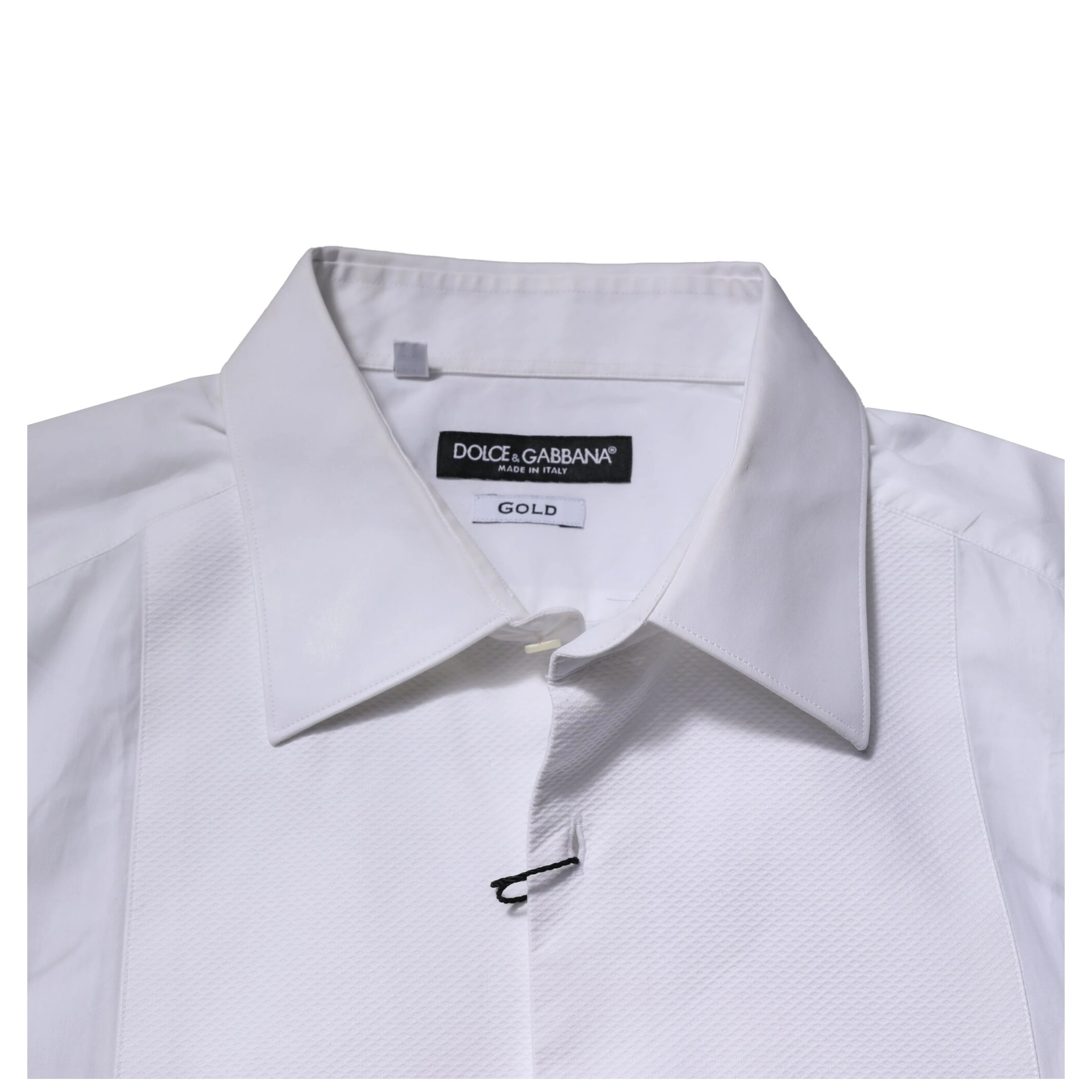 White Bib Cotton Poplin GOLD Formal Shirt