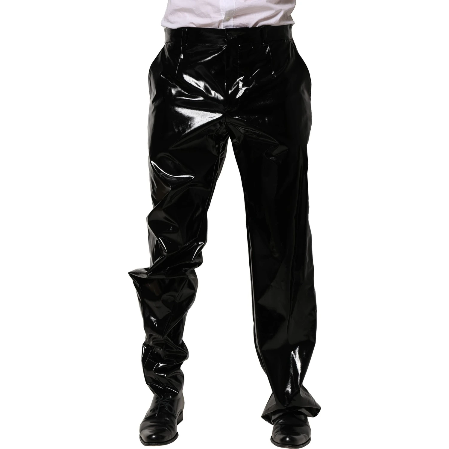 Black Nylon Straight Men Pants