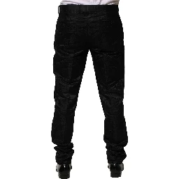 Black Cotton DG Crown Dress Pants