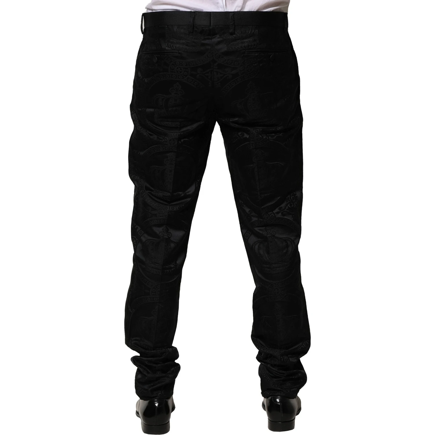 Black Cotton DG Crown Dress Pants