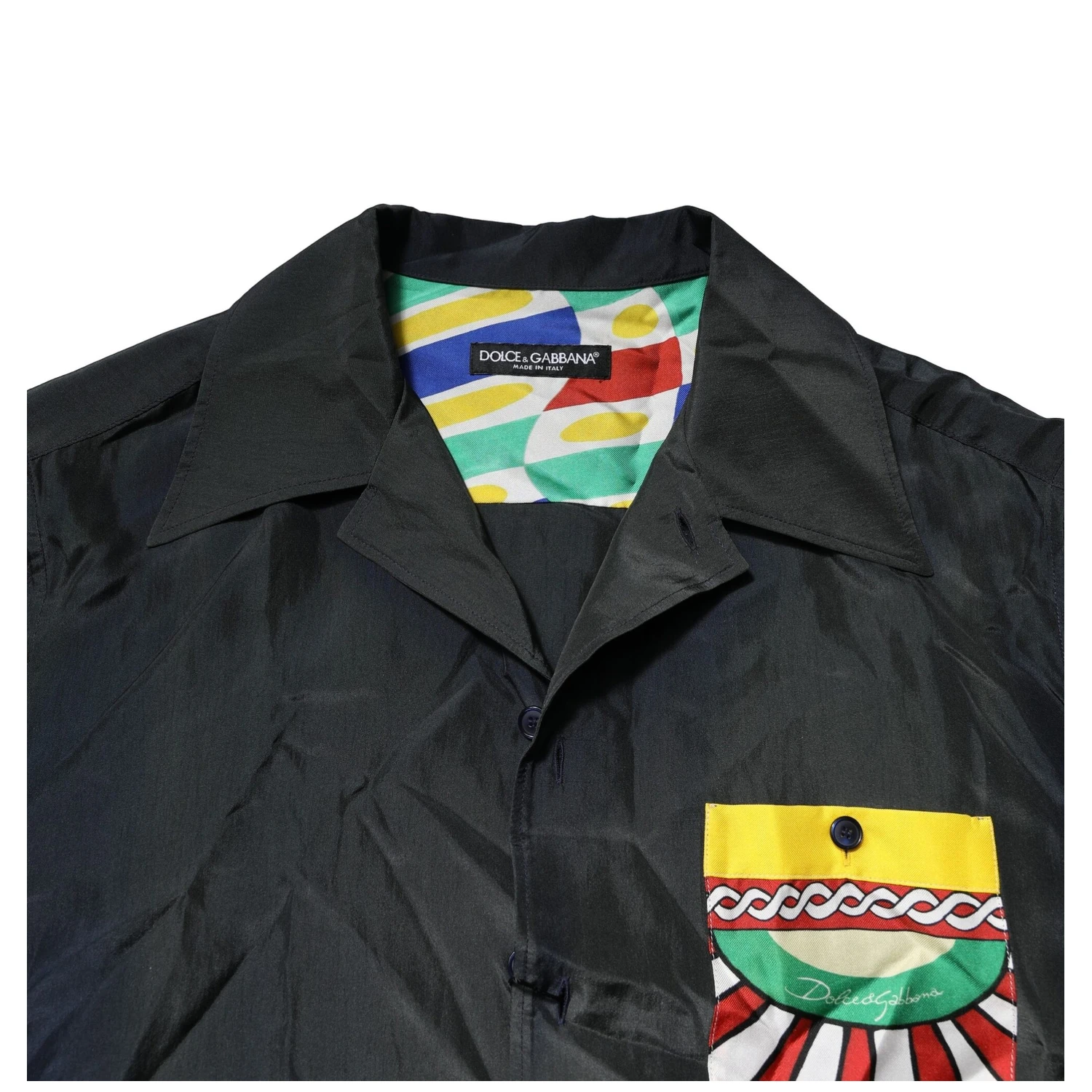 Black Silk Short Sleeves Men Casual Shirt