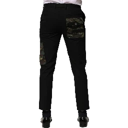 Black Cotton Cargo Dress Men Pants