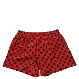 Red Silk Polka Dot Boxer Shorts Underwear
