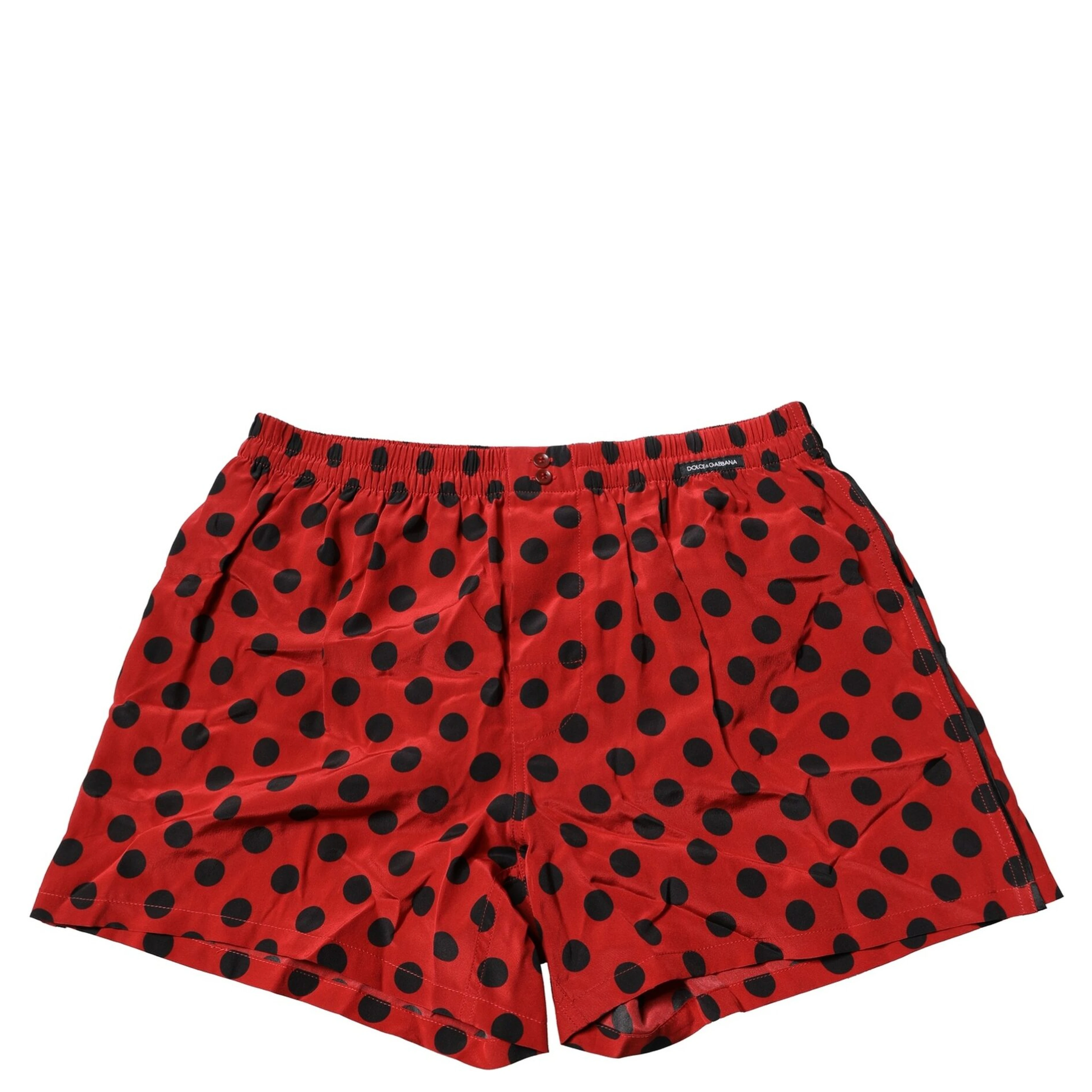 Red Silk Polka Dot Boxer Shorts Underwear