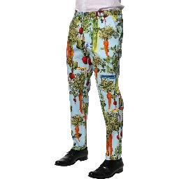 Multicolor Cotton Tapered Men Pants