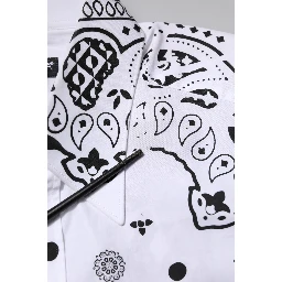 White MARTINI Bandana Print Formal Shirt