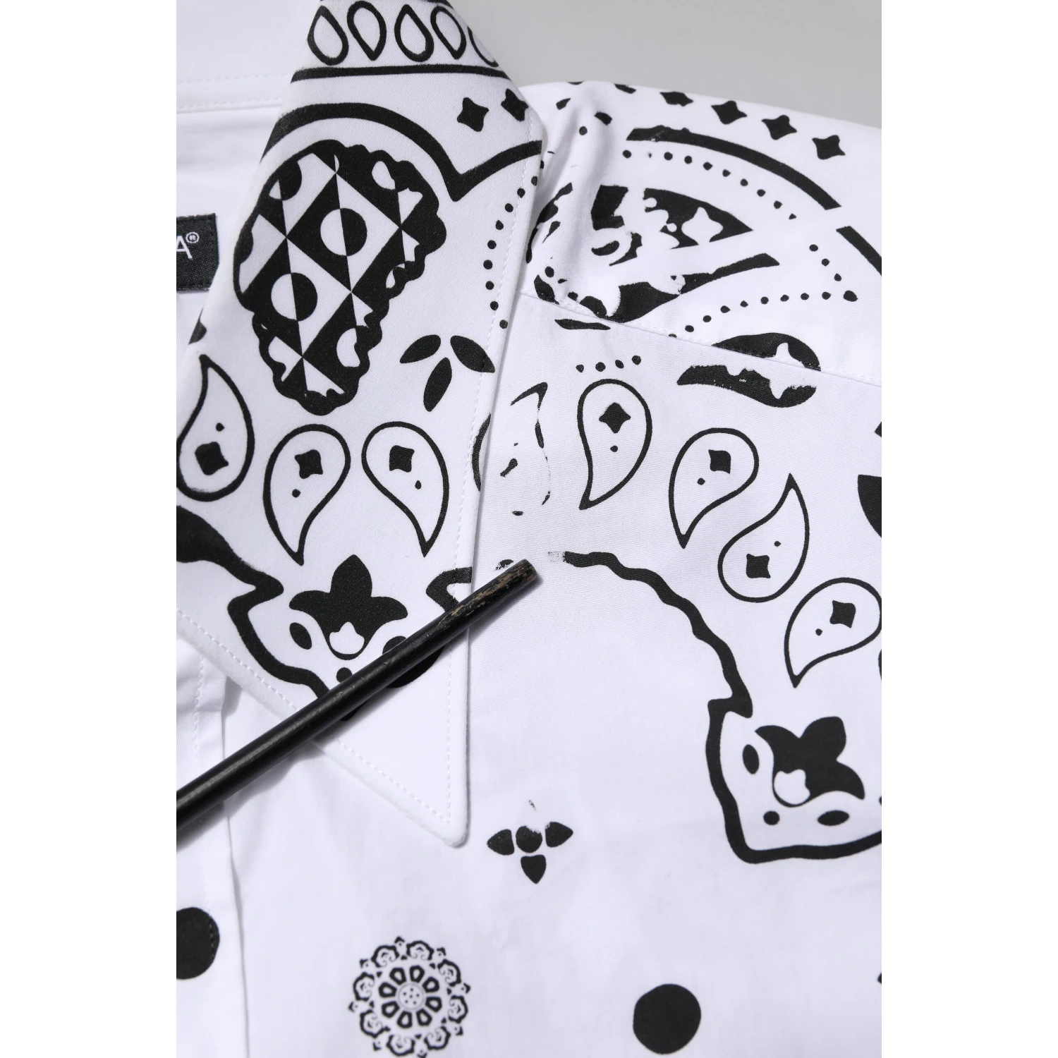 White MARTINI Bandana Print Formal Shirt