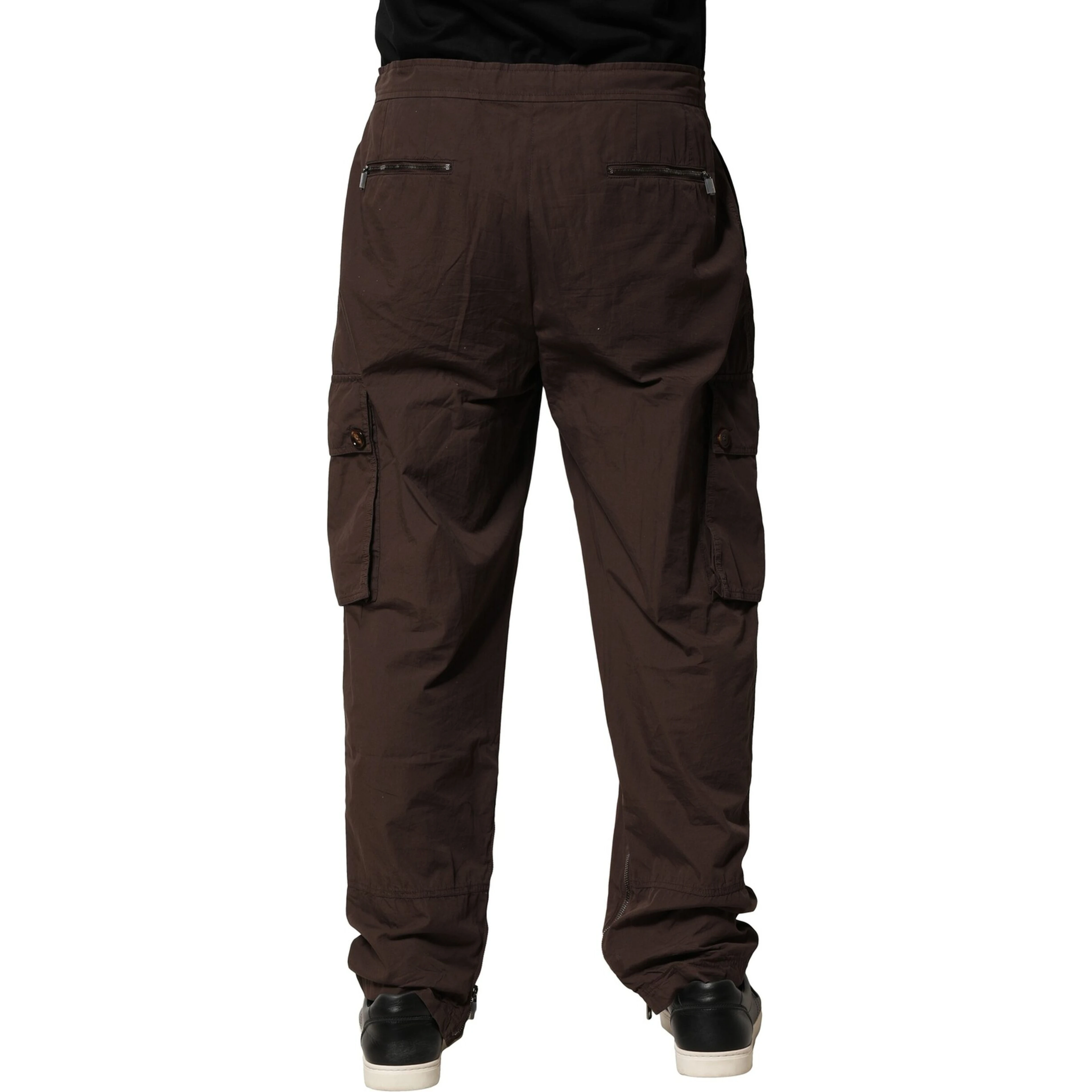 Brown Cotton Cargo Jogger Men Pants