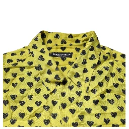 Yellow Heart Short Sleeves Men Casual Shirt