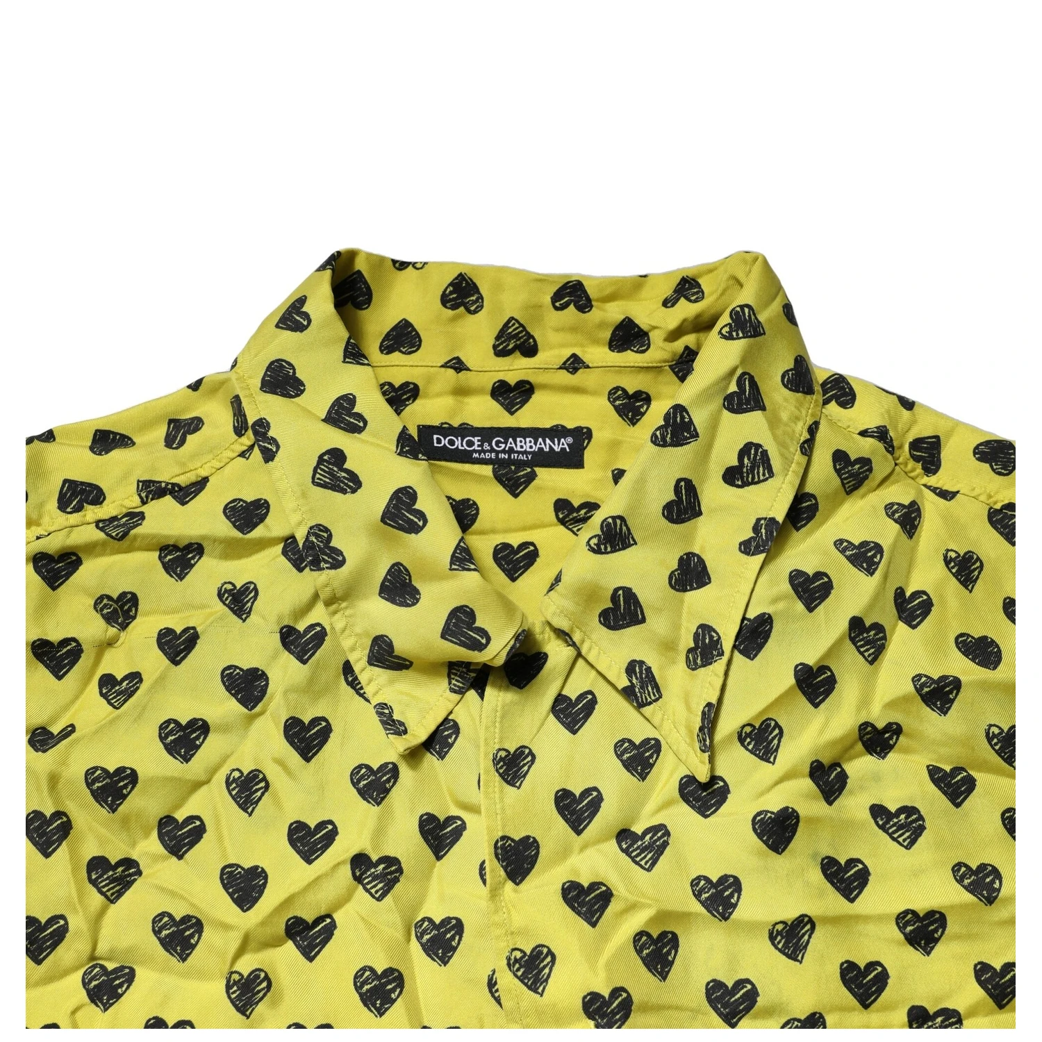 Yellow Heart Short Sleeves Men Casual Shirt