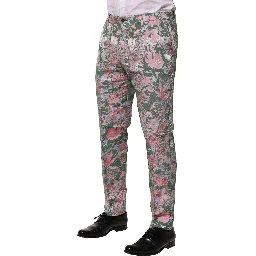 Multicolor Floral Jacquard Pants