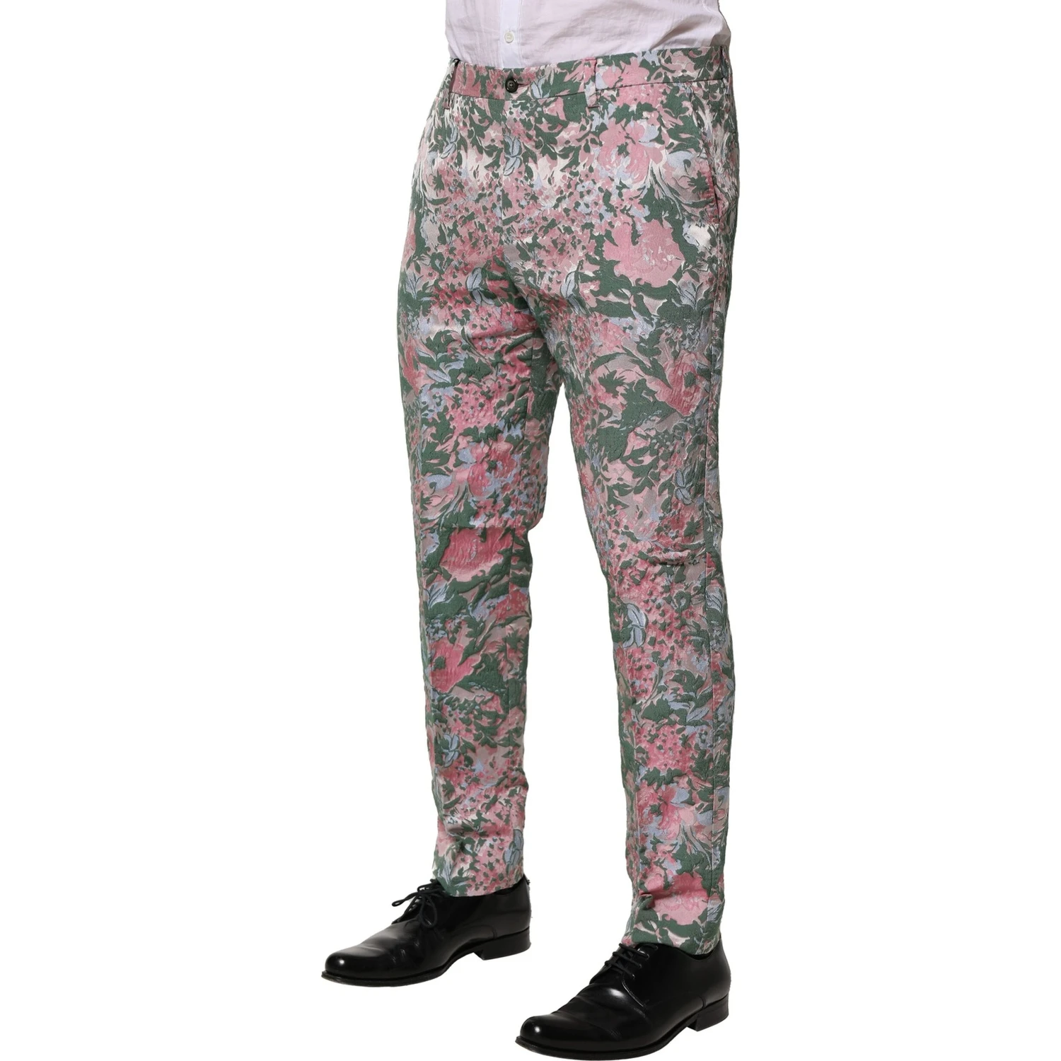 Multicolor Floral Jacquard Pants