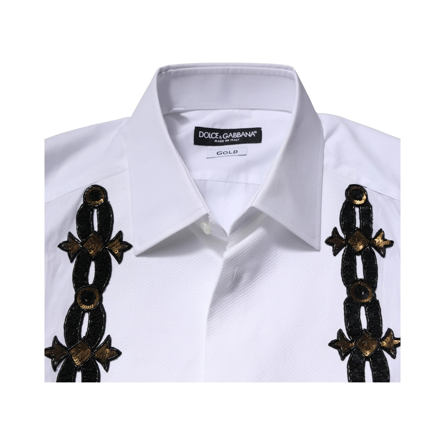 White GOLD Embellished Formal Men Dress Shirt