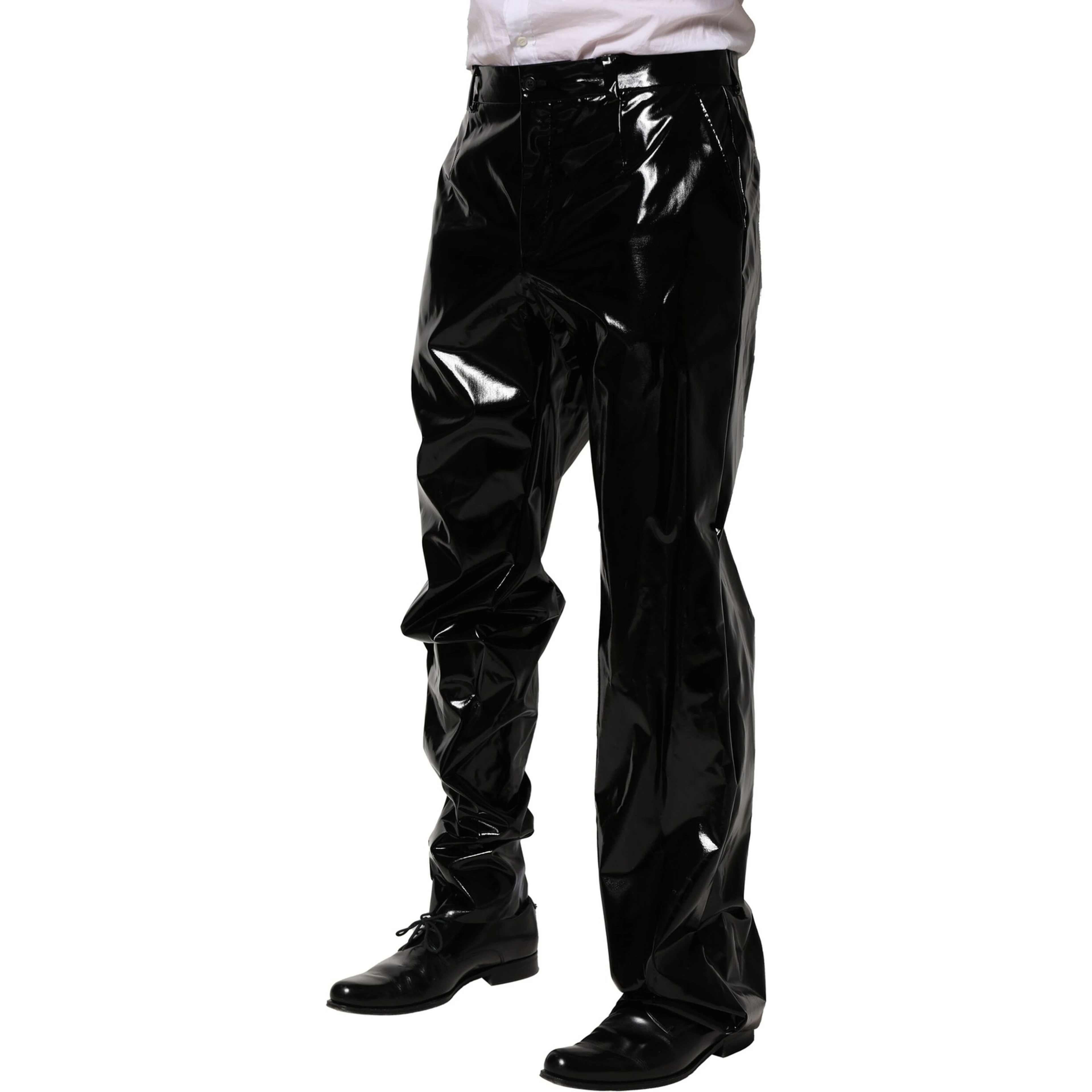 Black Nylon Straight Men Pants
