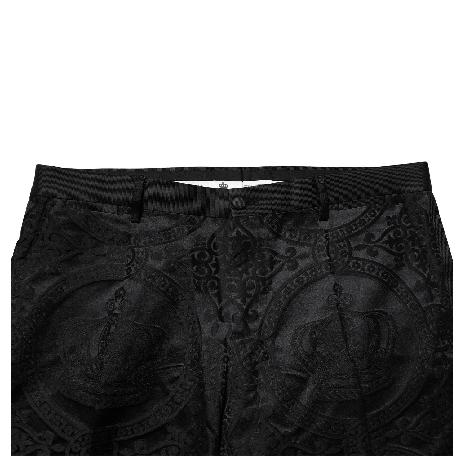 Black Cotton DG Crown Dress Pants