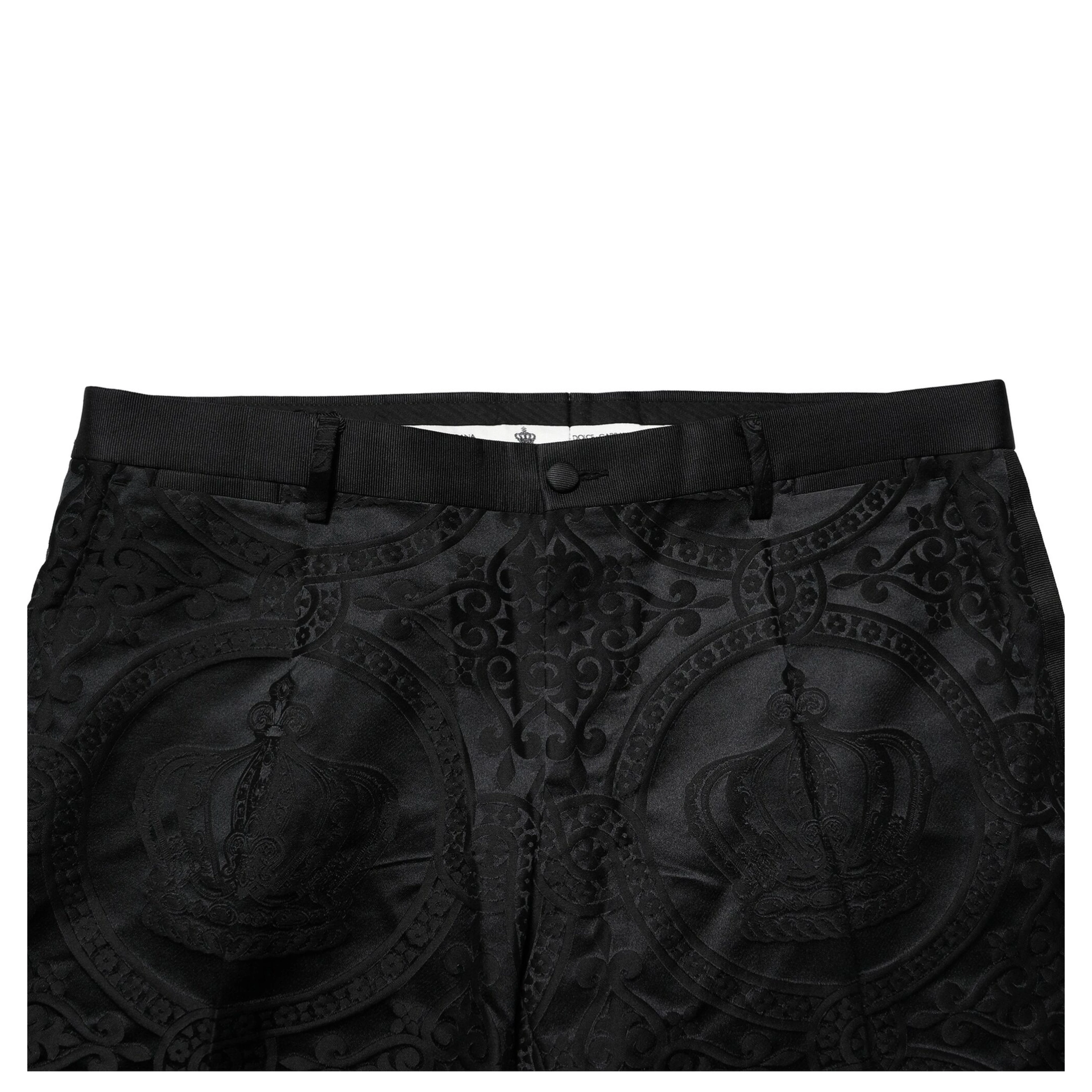 Black Cotton DG Crown Dress Pants
