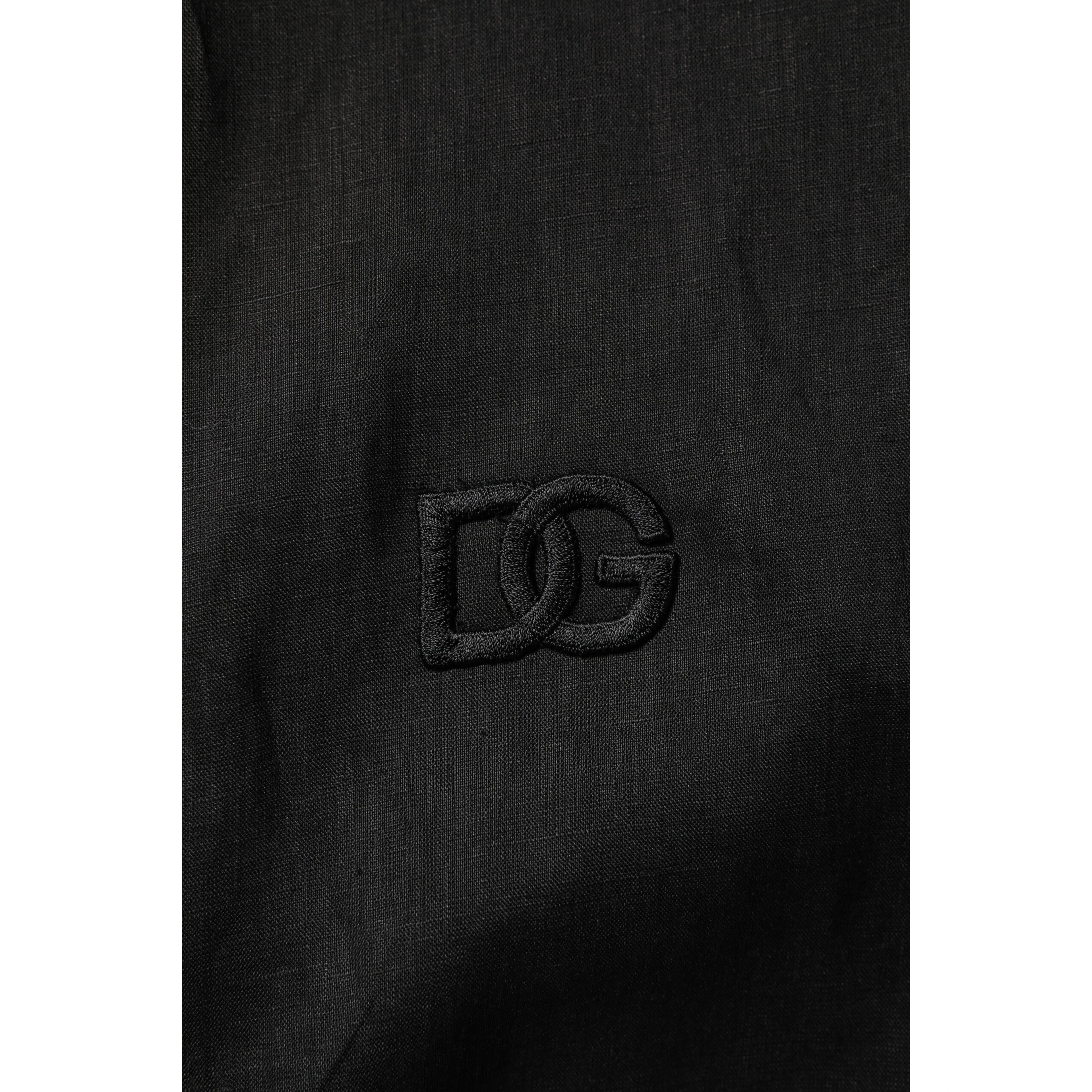Black Linen Long Sleeves Men Casual Shirt