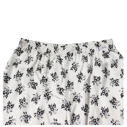 White Floral Silk Casual Lounge Pants