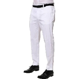 White Cotton Dress Slim Formal Pants